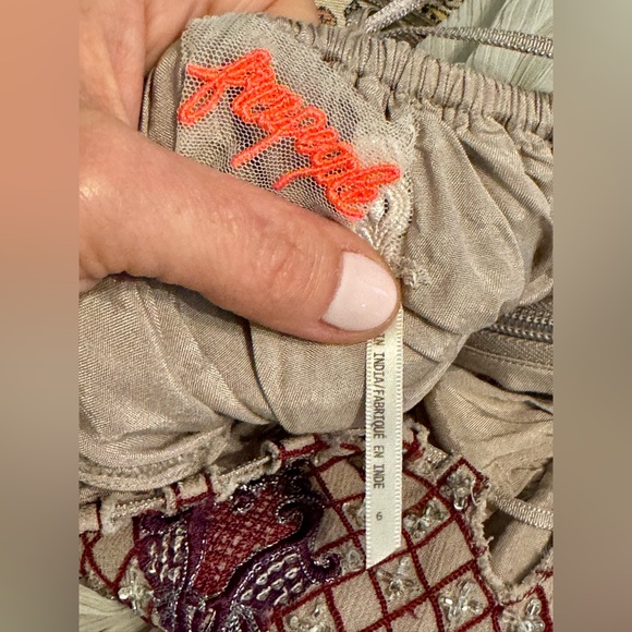 Free People Lost in a Dream Maxi Dress Beaded Embroidered Boho Fairy Festival 6 - Picture 12 of 16